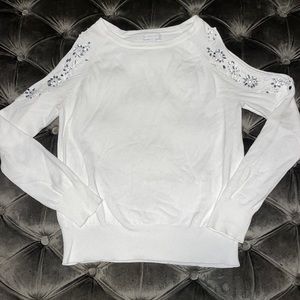 White beaded sweater